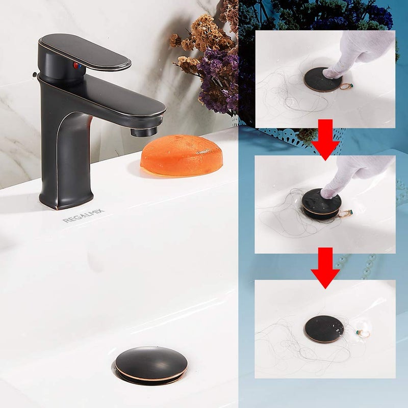 REGALMIX Bathroom Sink Drain, Vessel Sink Pop Up Drain with Detachable Basket Stopper,Anti-Explosion and Anti-Clogging Drain Strainer, Sink Drain Assembly Without Overflow Oil Rubbed Bronze, REGALMIX RWF082C - Image 3